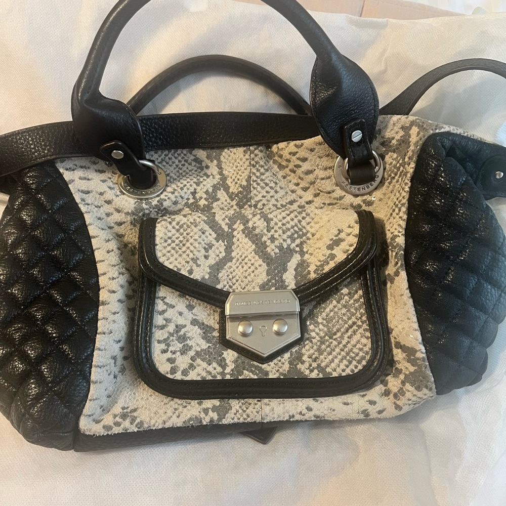 Aimee Kestenberg Snake Print Satchel EUC